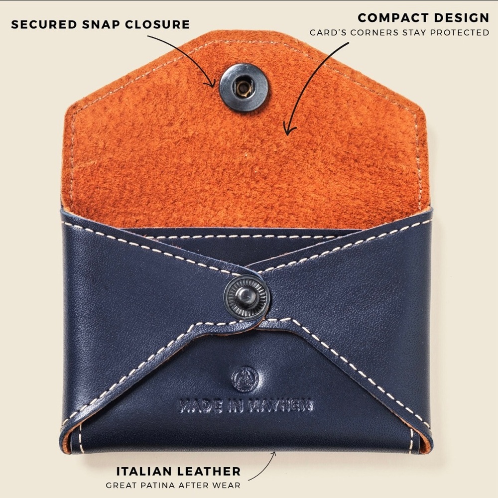 Navy Card Holder - Small Wallet - Coin Pouch